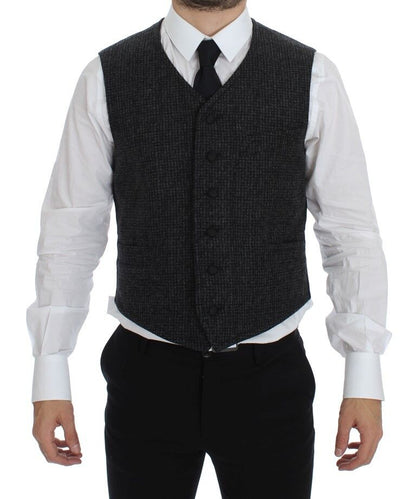 Dolce & Gabbana Men's Single Breasted Wool Vest - Gray