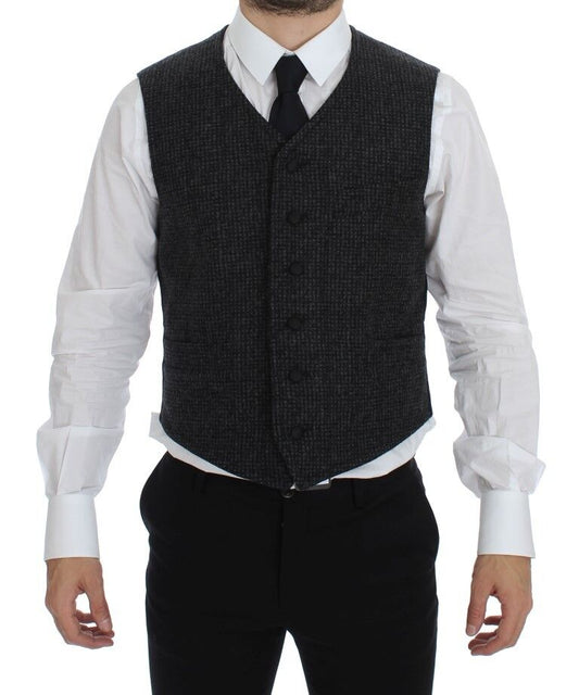 Dolce & Gabbana Men's Single Breasted Wool Vest - Gray