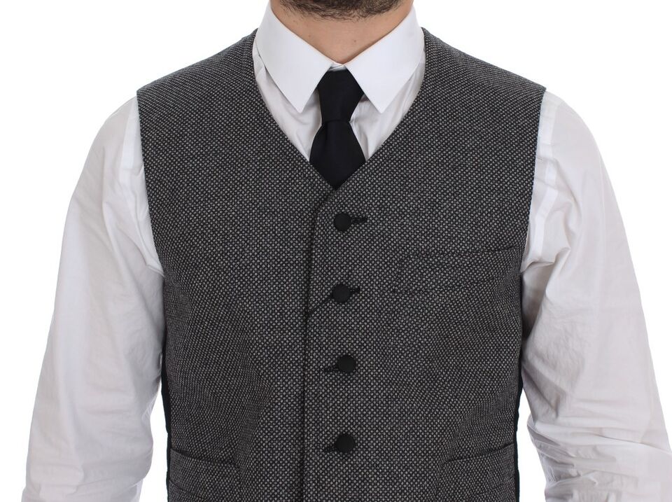 Dolce & Gabbana Men's Single Breasted Cotton Vest - Gray