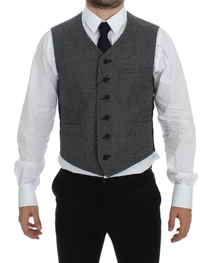 Dolce & Gabbana Men's Single Breasted Cotton Vest - Gray