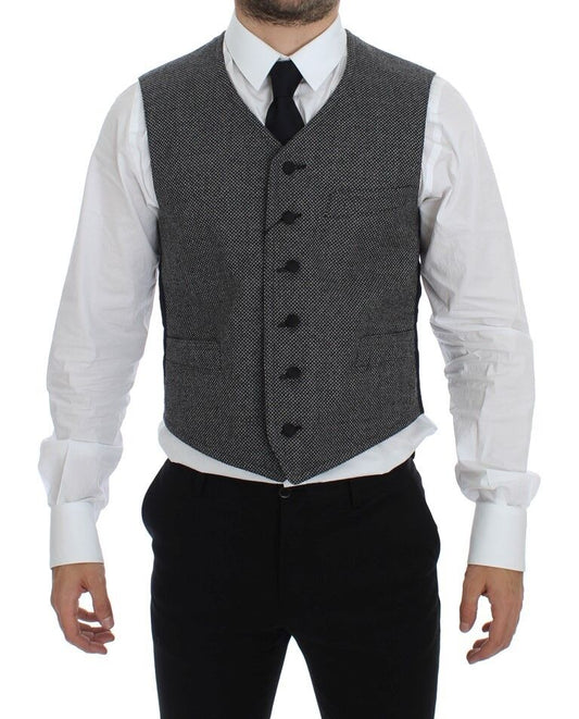 Dolce & Gabbana Men's Single Breasted Cotton Vest - Gray