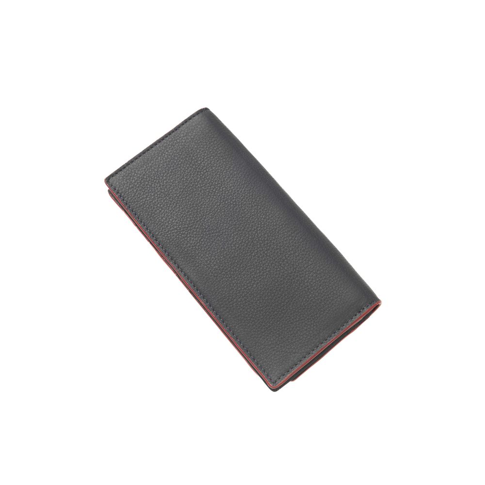 Wallet by Cerruti 1881 for women in calf leather blue showcases a refined silhouette, artfully capturing the essence of the refined Calf Leather Wallet design with functional compact-design.