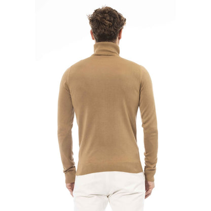 Baldinini Trend Men's Beige Modal Turtleneck Sweater