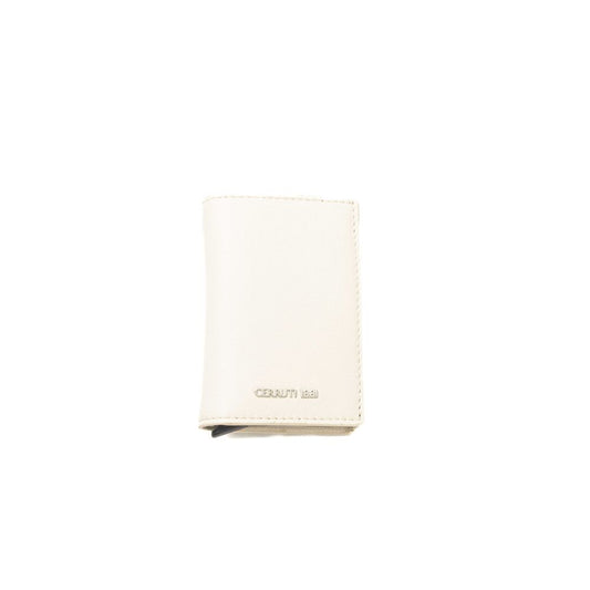 Wallet by Cerruti 1881 for women in calf leather beige showcases a refined silhouette, artfully detailed with the signature style of the Calf Leather Wallet and functional compact-design.
