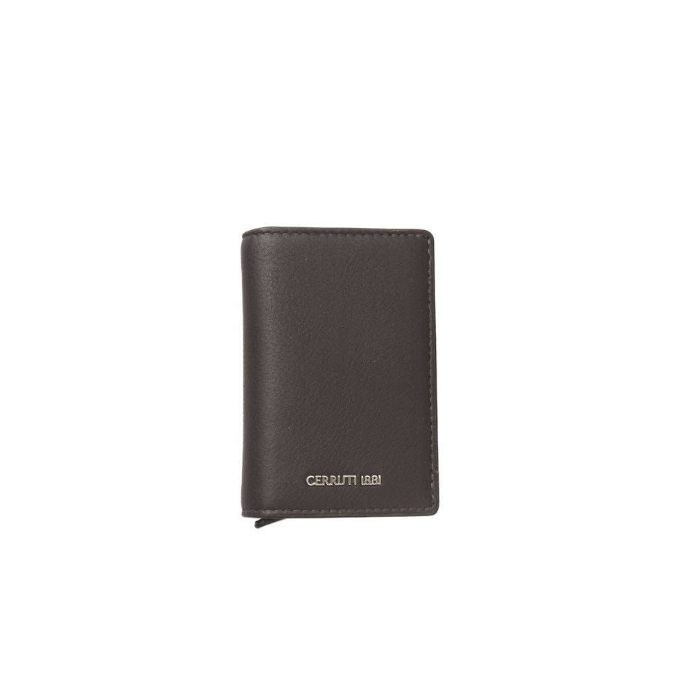 Wallet by Cerruti 1881 for women in calf leather brown presents a refined silhouette, artfully capturing the essence of the Calf Leather Wallet design with sophisticated compact-design for a refined look.