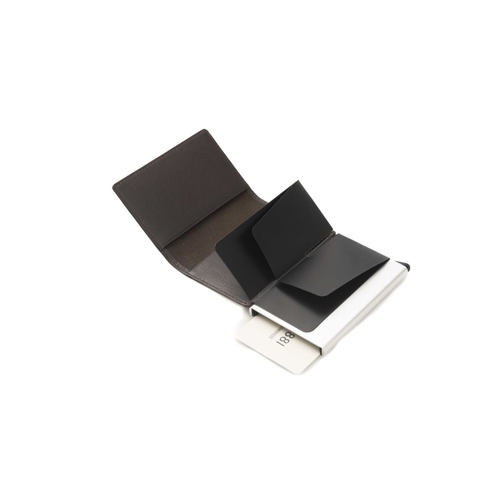 Wallet by Cerruti 1881 for women in calf leather brown showcases a discerning silhouette, artfully capturing the essence of Calf Leather Wallet with its functional compact-design.