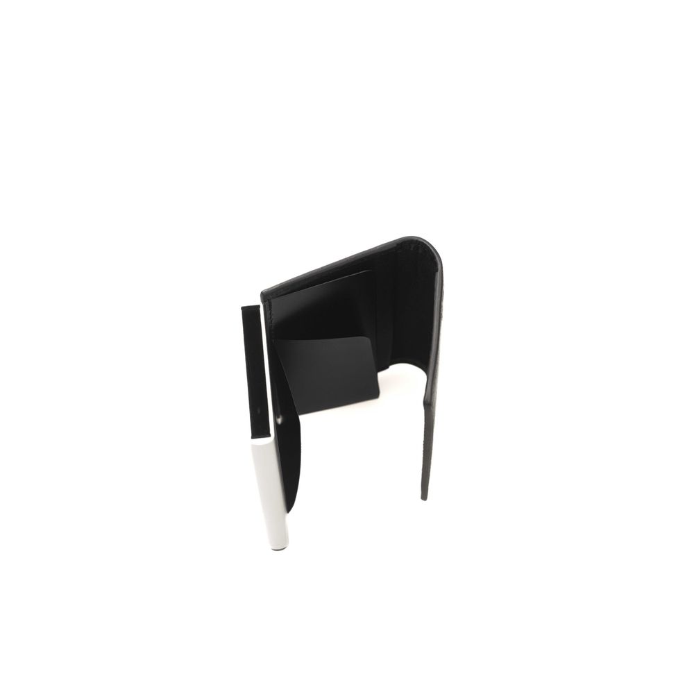 Wallet by Cerruti 1881 for women in calfskin leather black presents a streamlined silhouette, showcasing the sophisticated design of the Calfskin Leather Wallet collection with functional compact-design.