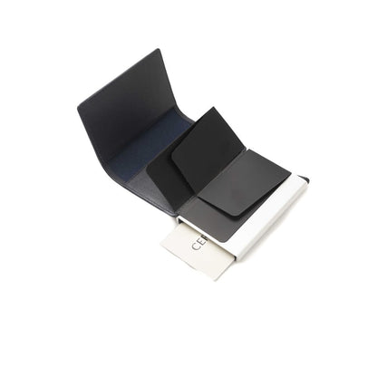 Wallet by Cerruti 1881 for women in calf leather blue presents a streamlined silhouette, showcasing the sophisticated design of the Calf Leather Wallet collection with functional compact-design.
