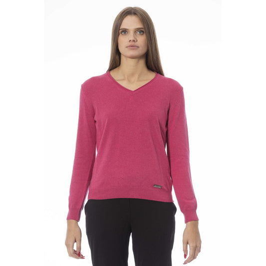 Baldinini Trend Women's Fuchsia Polyamide V-neck Sweater