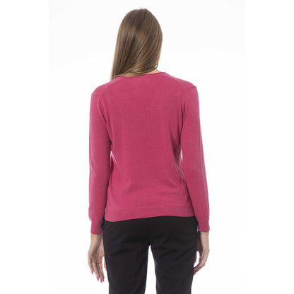 Baldinini Trend Women's Fuchsia Polyamide V-neck Sweater