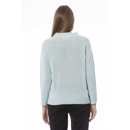 Baldinini Trend Women's Light Blue Wool Volcano Neck Sweater