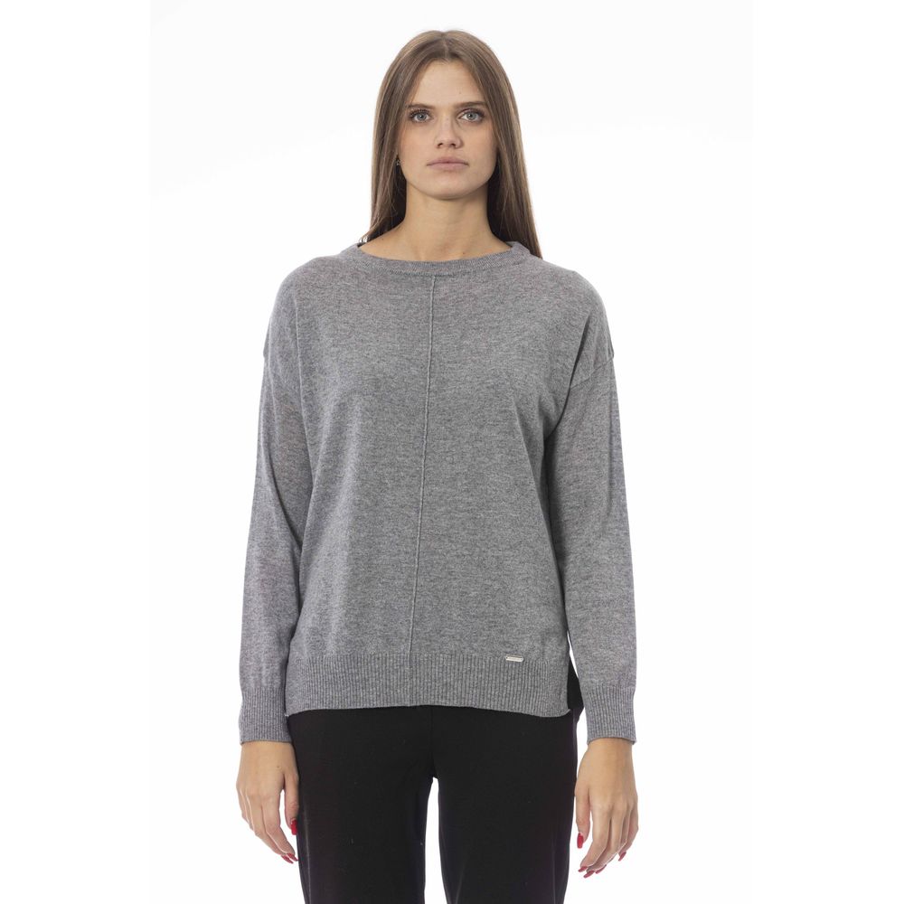 Baldinini Trend Women's Gray Viscose Crewneck Sweater