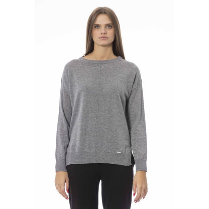 Baldinini Trend Women's Gray Viscose Crewneck Sweater