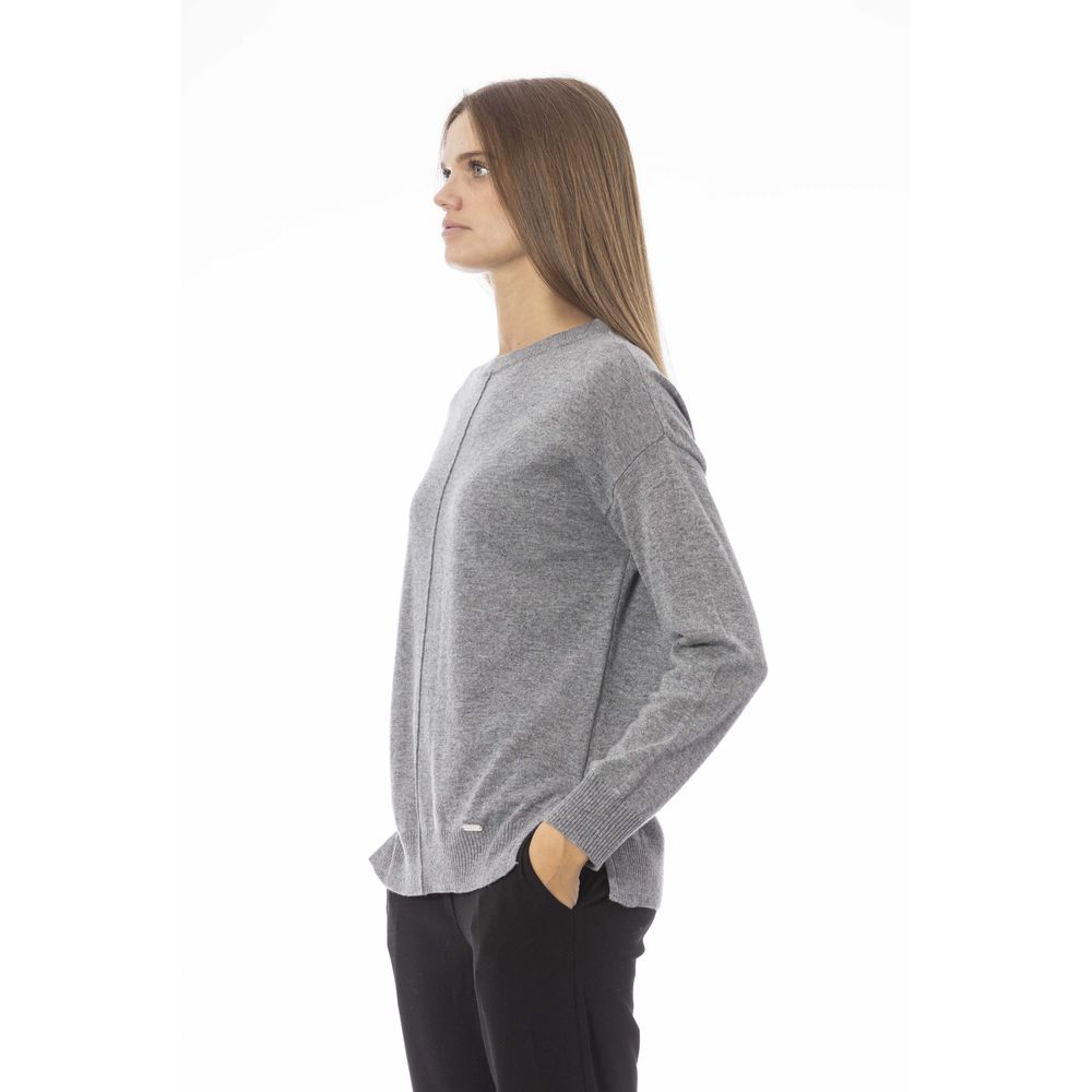 Baldinini Trend Women's Gray Viscose Crewneck Sweater