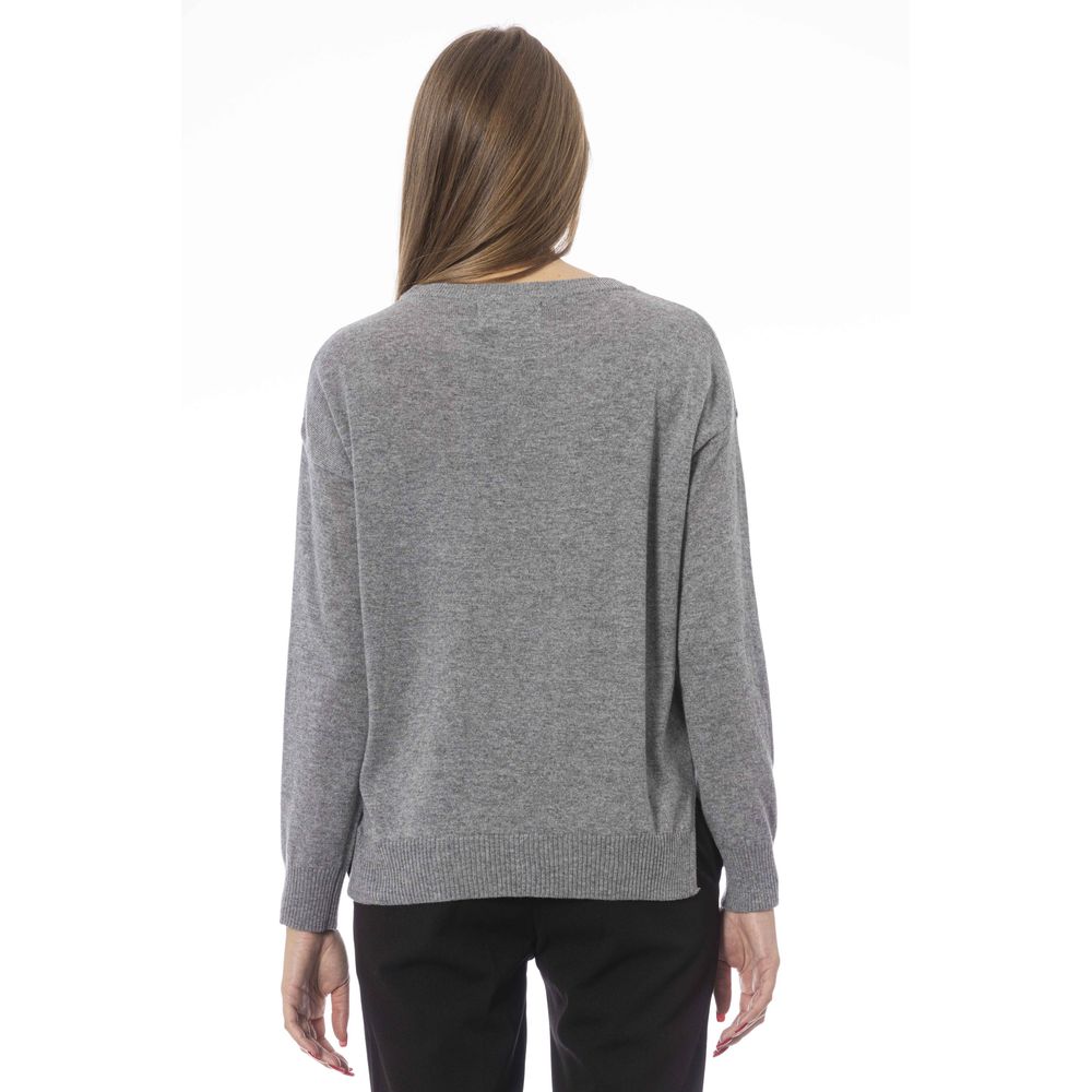 Baldinini Trend Women's Gray Viscose Crewneck Sweater
