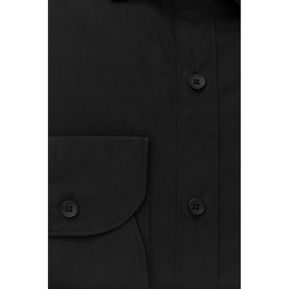 Dress Shirt by Bagutta for men in stretch polyamide cotton black presents a discerning silhouette, showcasing a sophisticated and for a truly discerning finish.