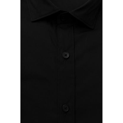 Dress Shirt by Bagutta for men in stretch polyamide cotton black showcases a sublime silhouette, artfully detailed with a sublime and for a sophisticated, sublime finish.