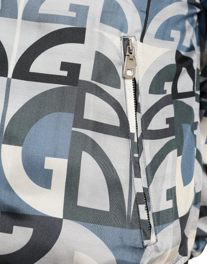 Dolce & Gabbana Men's Multicolor Logo Print Bomber Blouson Jacket