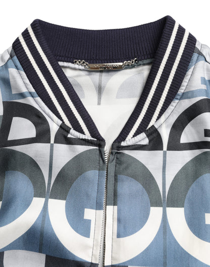 Dolce & Gabbana Men's Multicolor Logo Print Bomber Blouson Jacket
