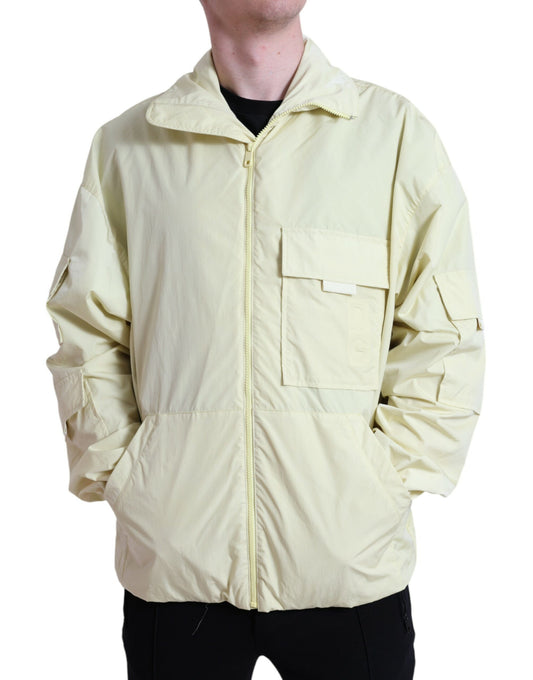 Dolce & Gabbana Men's Elegant Yellow Windbreaker Jacket