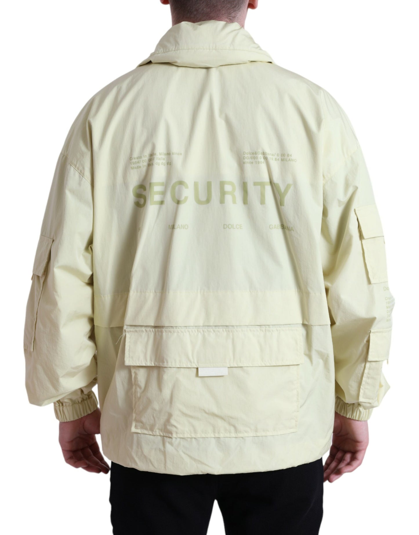 Dolce & Gabbana Men's Elegant Yellow Windbreaker Jacket