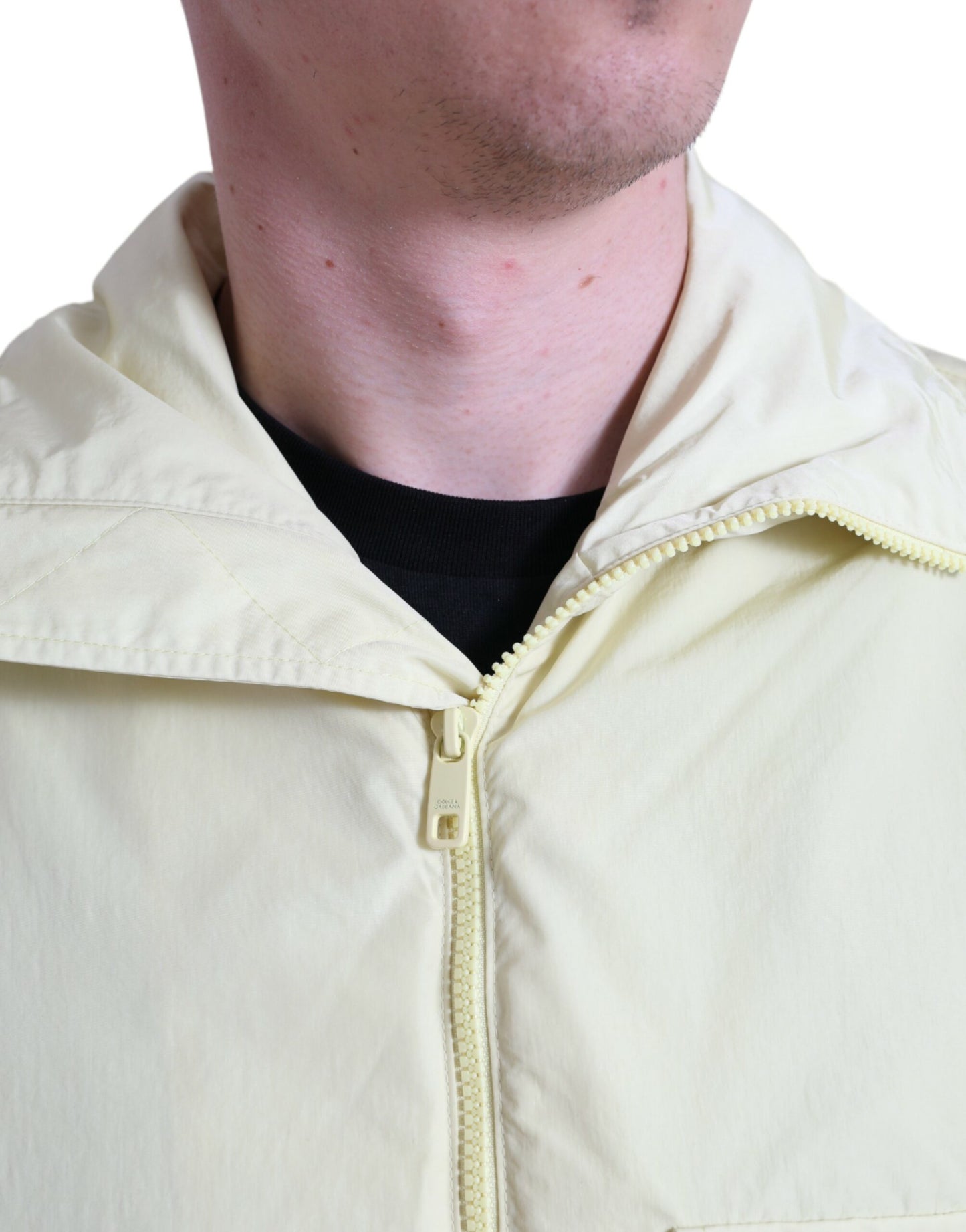 Dolce & Gabbana Men's Elegant Yellow Windbreaker Jacket