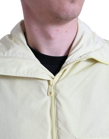 Dolce & Gabbana Men's Elegant Yellow Windbreaker Jacket