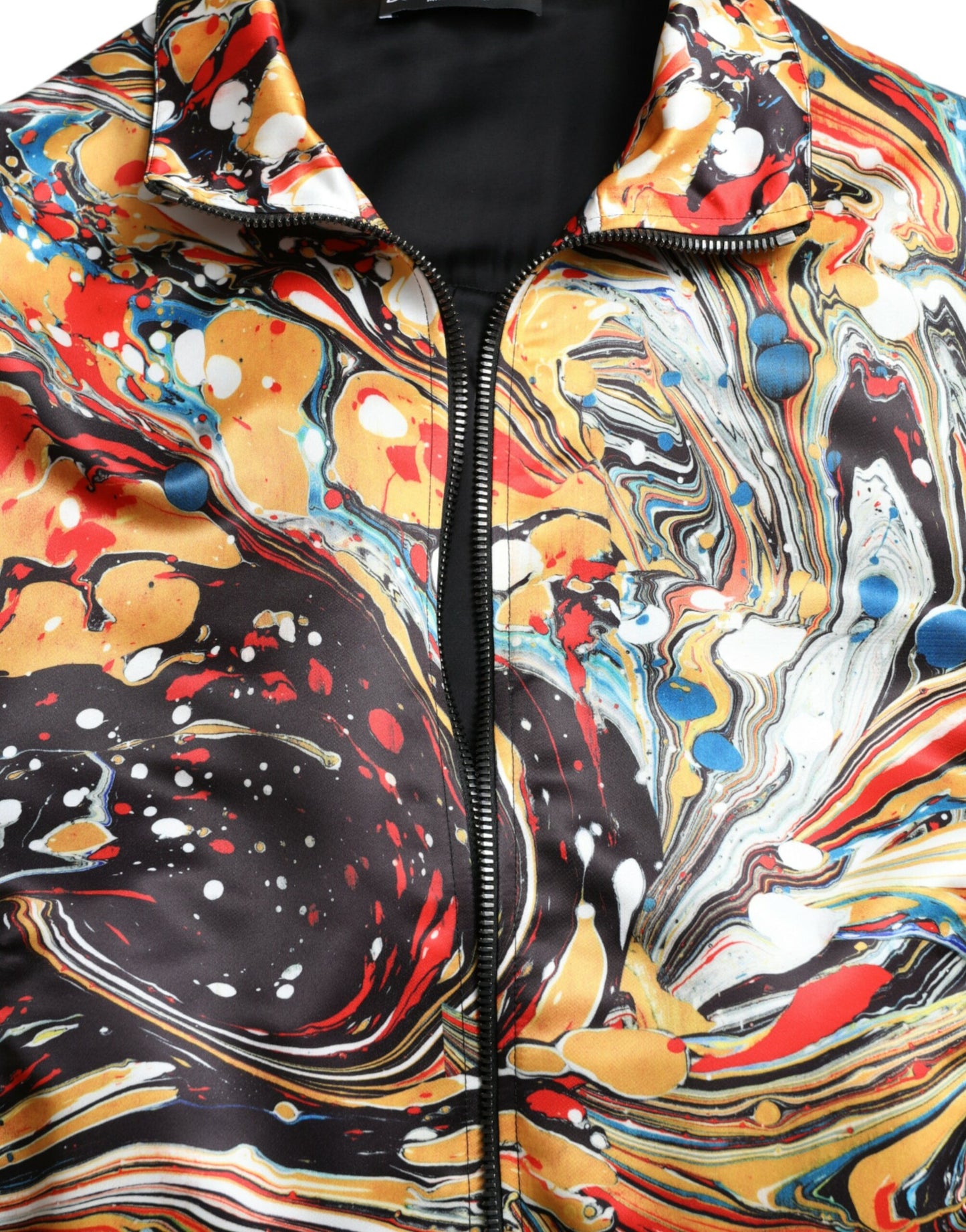 Dolce & Gabbana Men's Multicolor Abstract Polyester Bomber Jacket