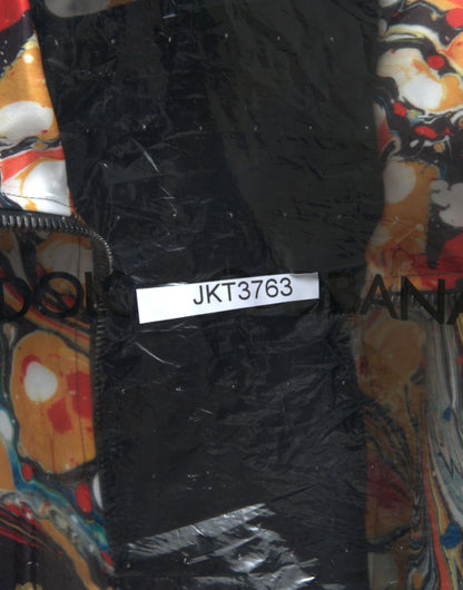 Dolce & Gabbana Men's Multicolor Abstract Polyester Bomber Jacket