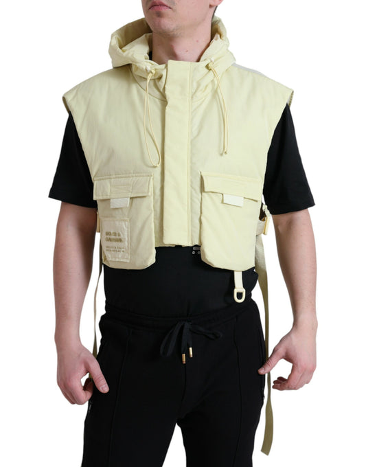 Dolce & Gabbana Men's Sunshine Yellow Hooded Vest Jacket