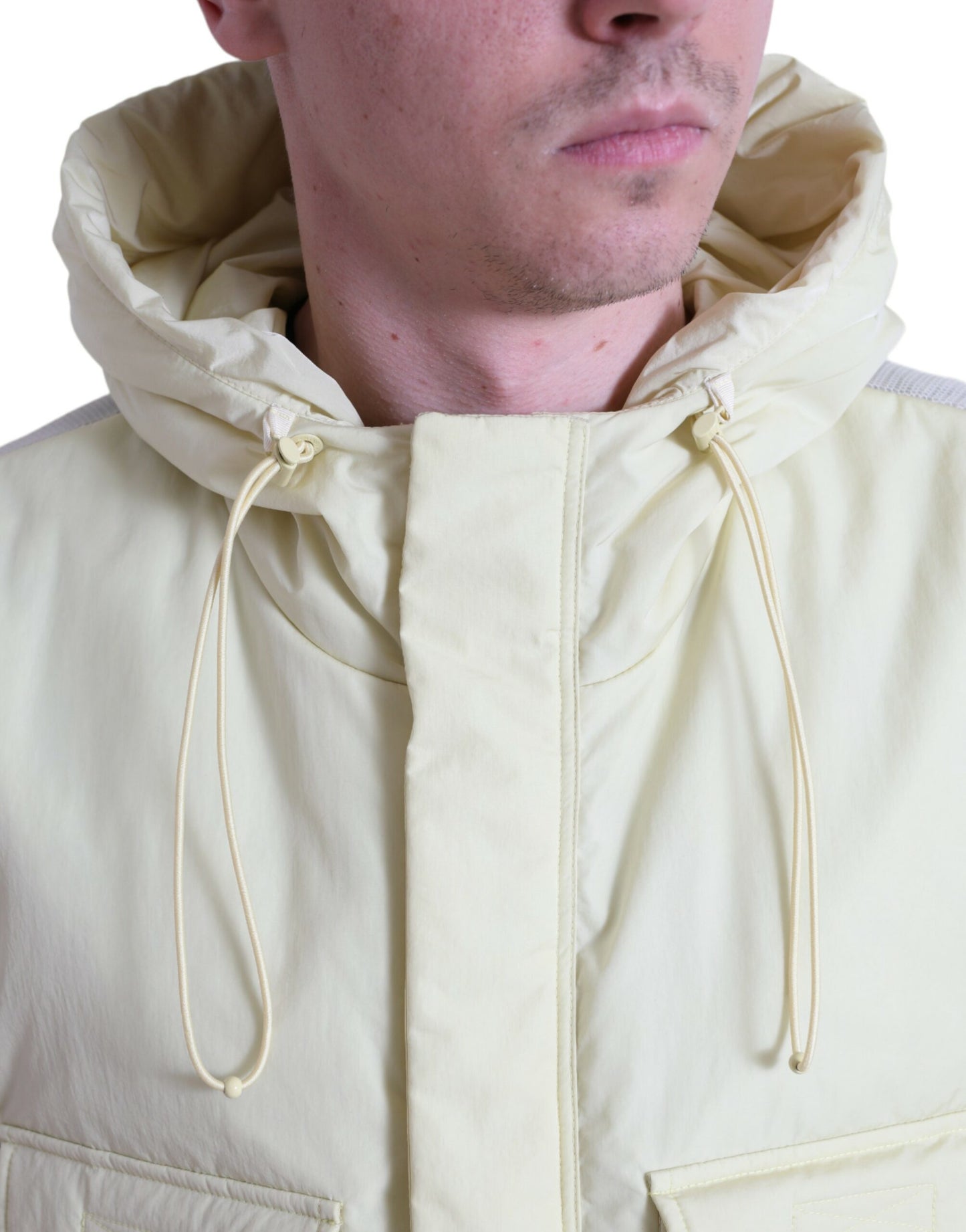 Dolce & Gabbana Men's Sunshine Yellow Hooded Vest Jacket