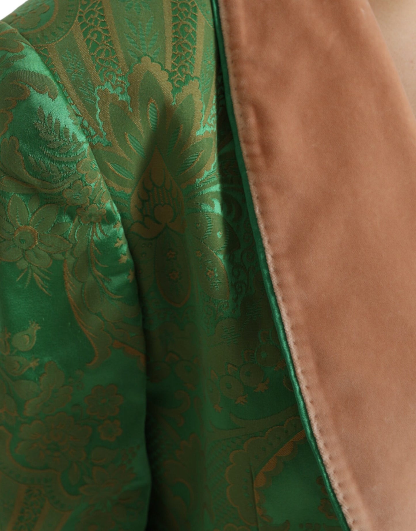Dolce & Gabbana Women's Green Floral Double Breasted Coat Jacket