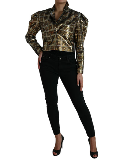 Dolce & Gabbana Women's Multicolor Polyester Sequined Cropped Jacket