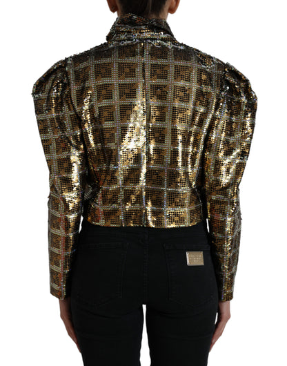 Dolce & Gabbana Women's Multicolor Polyester Sequined Cropped Jacket