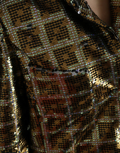 Dolce & Gabbana Women's Multicolor Polyester Sequined Cropped Jacket