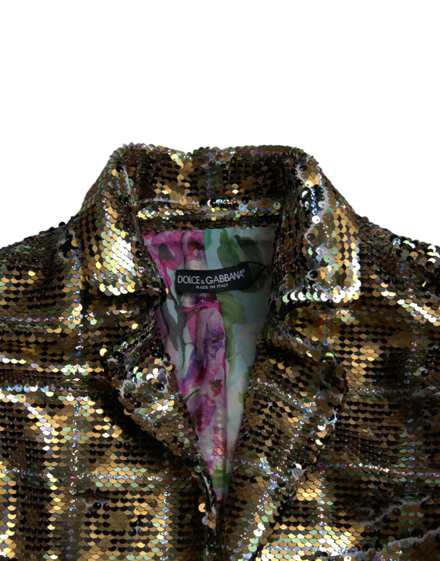 Dolce & Gabbana Women's Multicolor Polyester Sequined Cropped Jacket