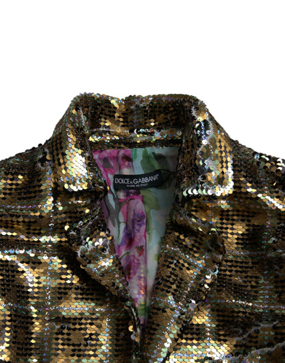 Dolce & Gabbana Women's Multicolor Polyester Sequined Cropped Jacket