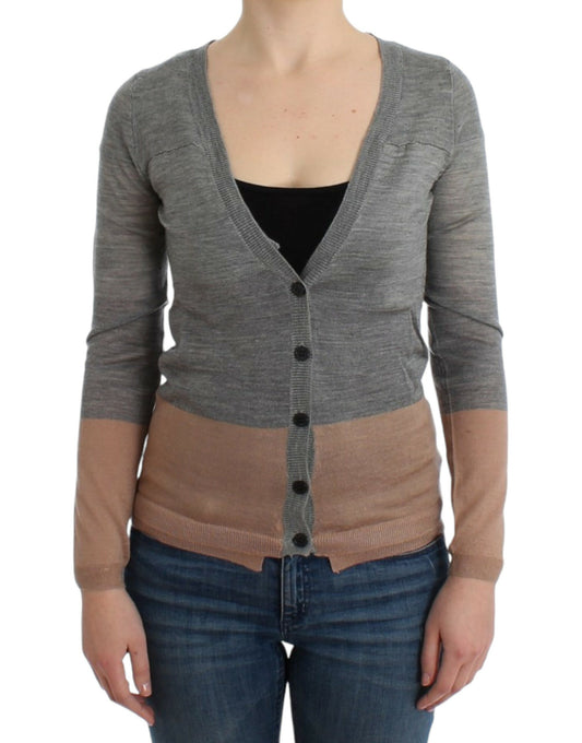 Costume National Women's Grey & Beige Lightweight Cardigan