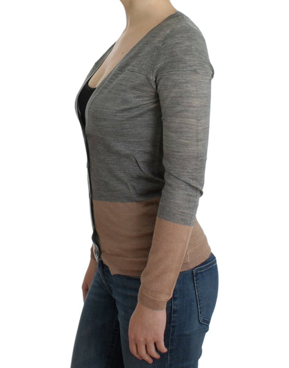 Costume National Women's Grey & Beige Lightweight Cardigan