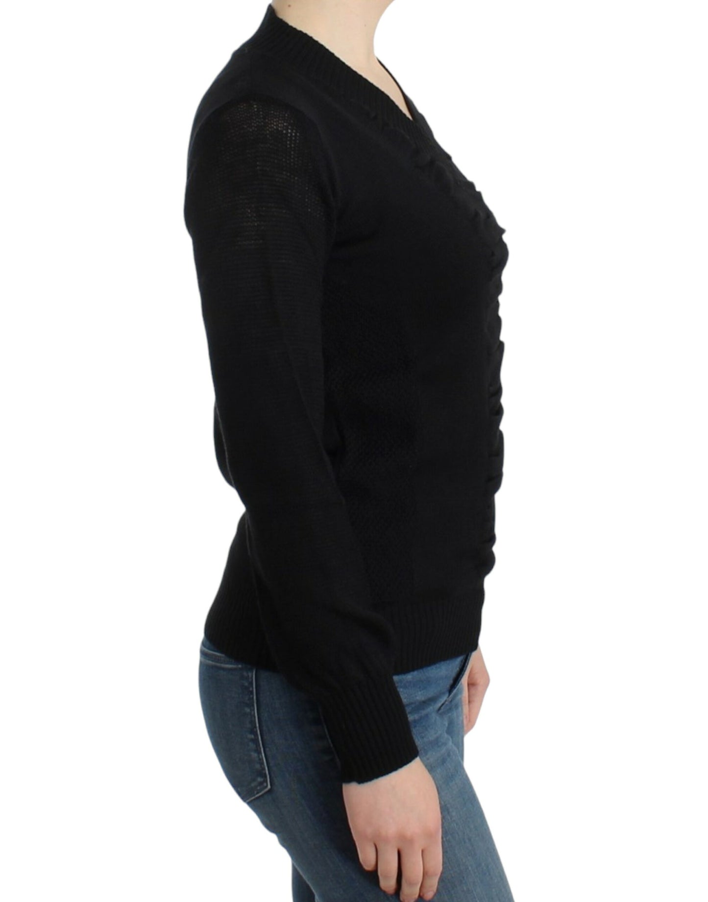Costume National Women's Black V-neck wool sweater