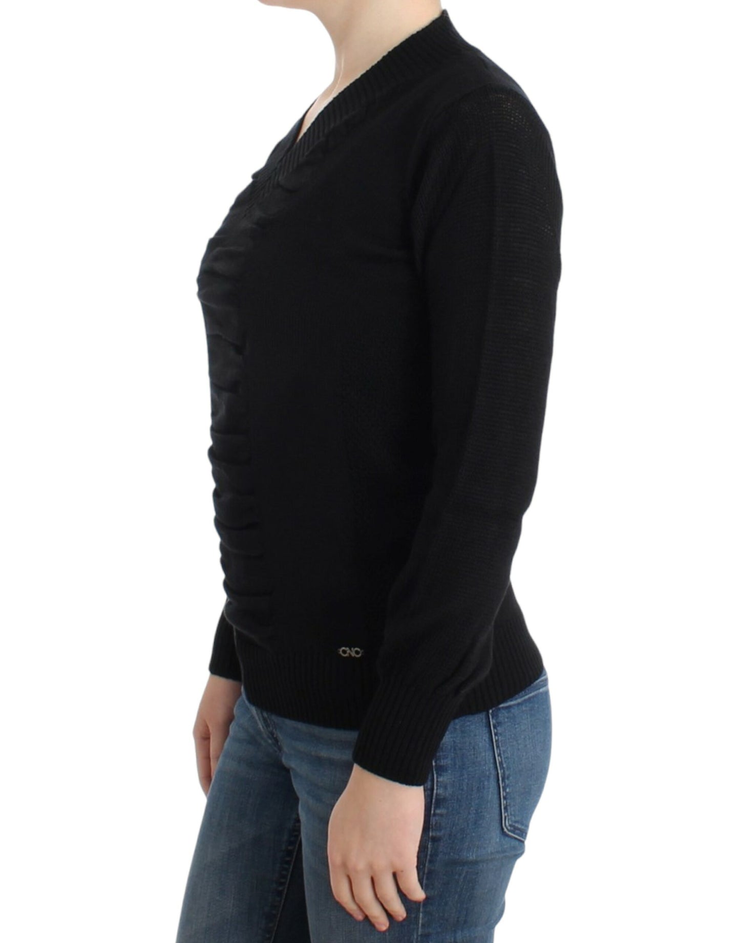 Costume National Women's Black V-neck wool sweater