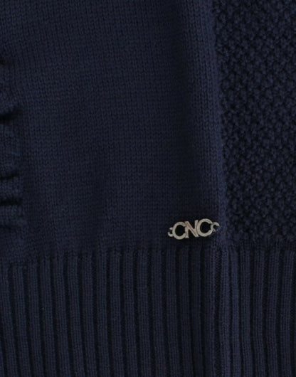Costume National Women's Dark blue V-neck wool sweater