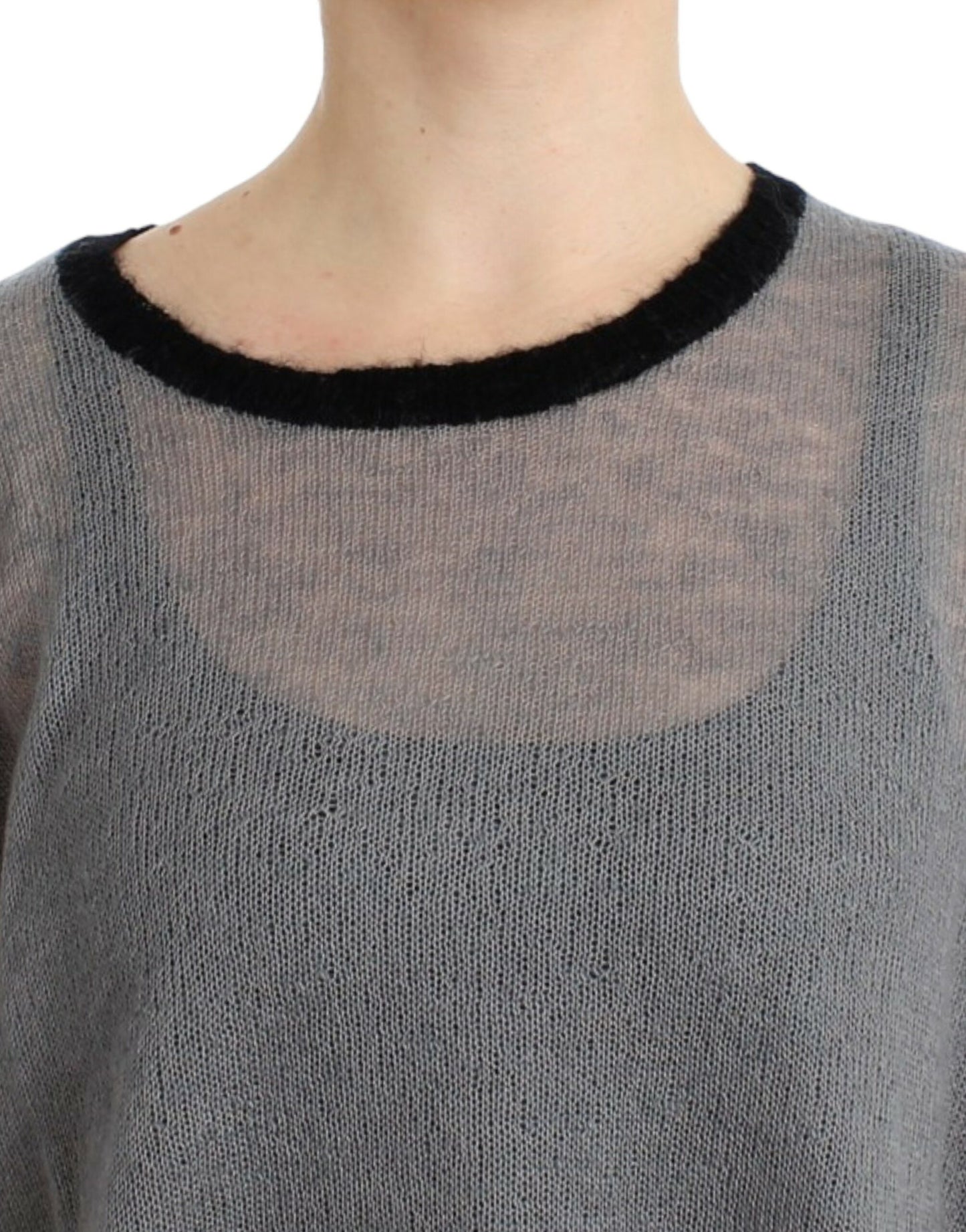 Costume National Women's Grey embellished asymmetric sweater