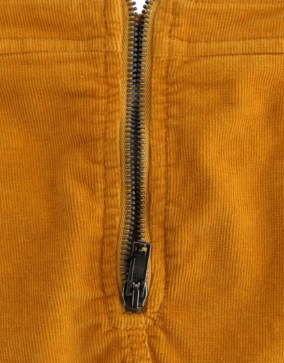 Yellow corduroy mini skirt