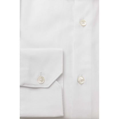 Shirt by Bagutta for men in cotton white showcases a sublime silhouette, artfully detailed with a sublime and for a sophisticated, sublime finish.