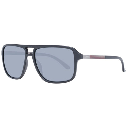 Sunglasses by Guess for men in black features a sumptuous silhouette, showcasing a sumptuous aviator full-rim frame design in black coloured frame with high-performance non-polarized category-3-dark-tint lens.