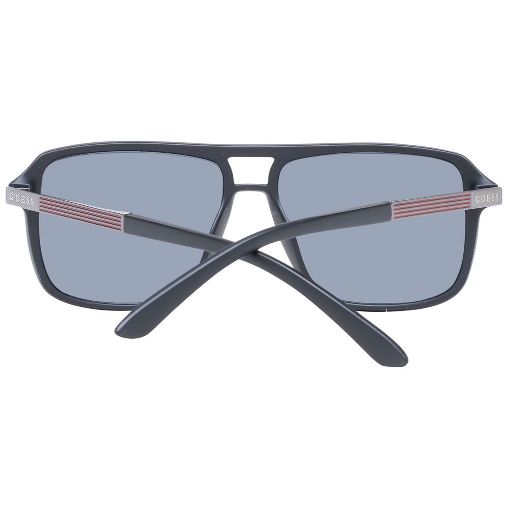 Sunglasses by Guess for men in black features an ethereal aviator full-rim frame design with black coloured frame frames and non-polarized category-3-dark-tint lens for a ethereal finish.