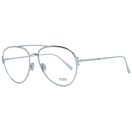 Eyeglasses Frames by Tod's for women in metal silver features an refined silhouette, showcasing a sophisticated silver coloured frame and refined full-frame frame design for a refined look.