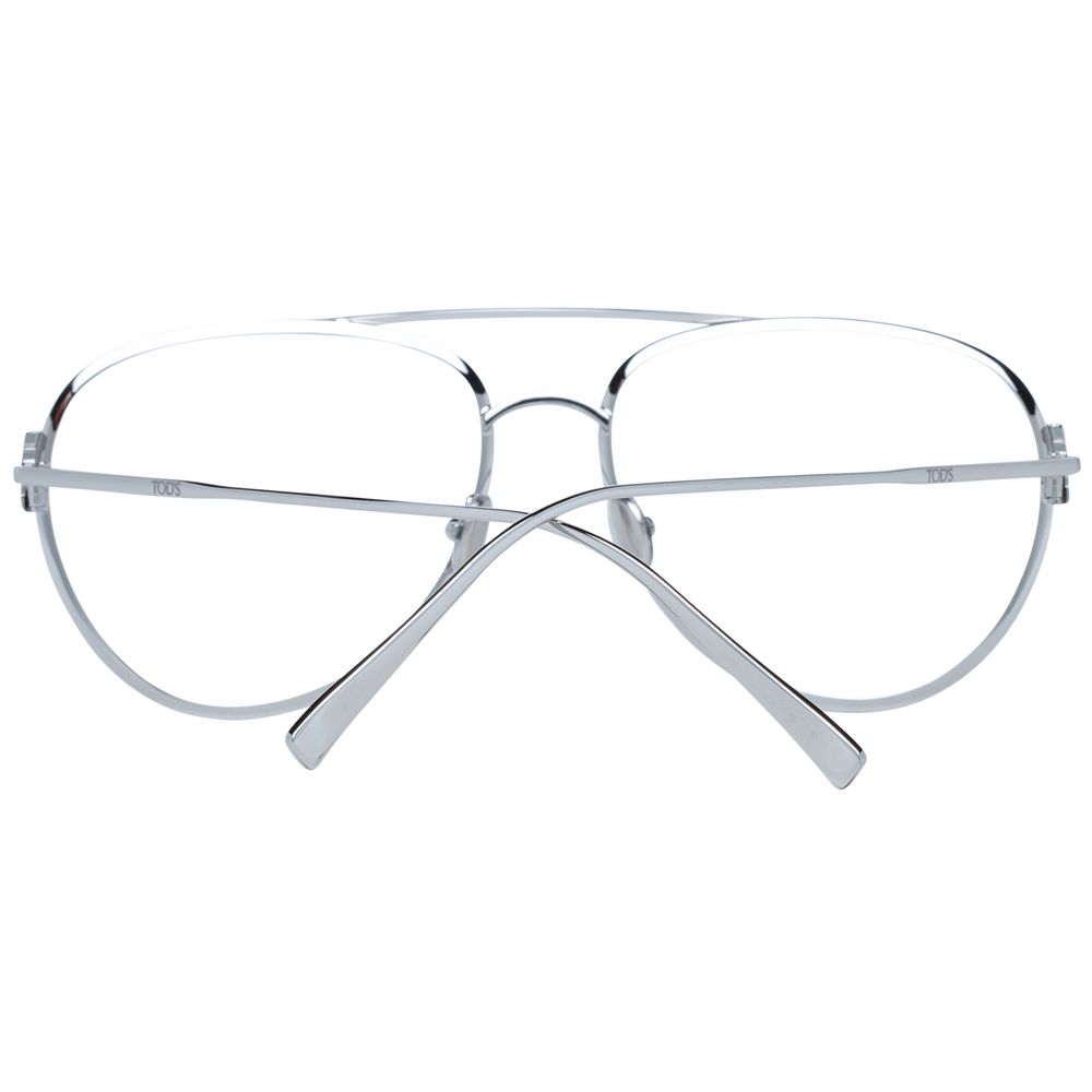 Eyeglasses Frames by Tod's for women in metal silver showcases a reflective silhouette, artfully incorporating a sophisticated silver coloured frame with a distinct full-frame frame design.