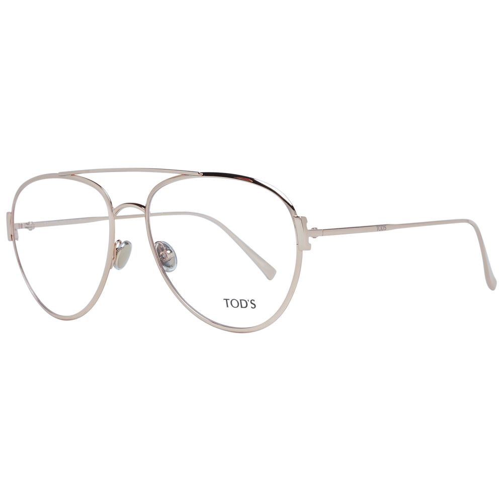 Eyeglasses Frames by Tod's for women in metal gold features an refined silhouette, showcasing a sophisticated gold coloured frame and refined full-frame frame design for a refined look.
